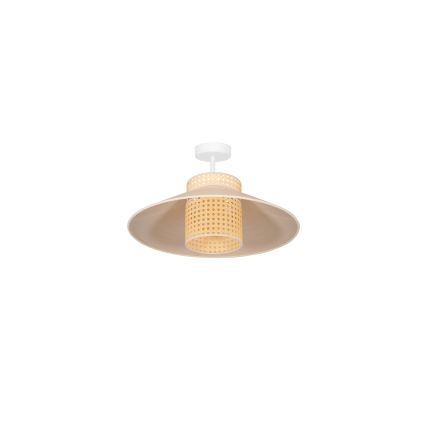 Duolla - Candeeiro integrado RIO RATTAN 1xE27/15W/230V diâmetro 45 cm bege/vime
