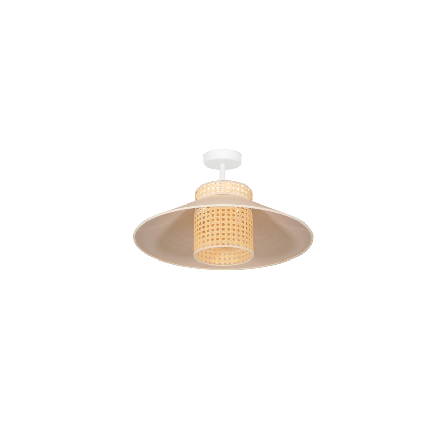 Duolla - Candeeiro integrado RIO RATTAN 1xE27/15W/230V diâmetro 45 cm bege/vime