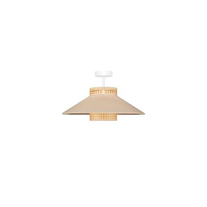 Duolla - Candeeiro integrado RIO RATTAN 1xE27/15W/230V diâmetro 45 cm bege/vime