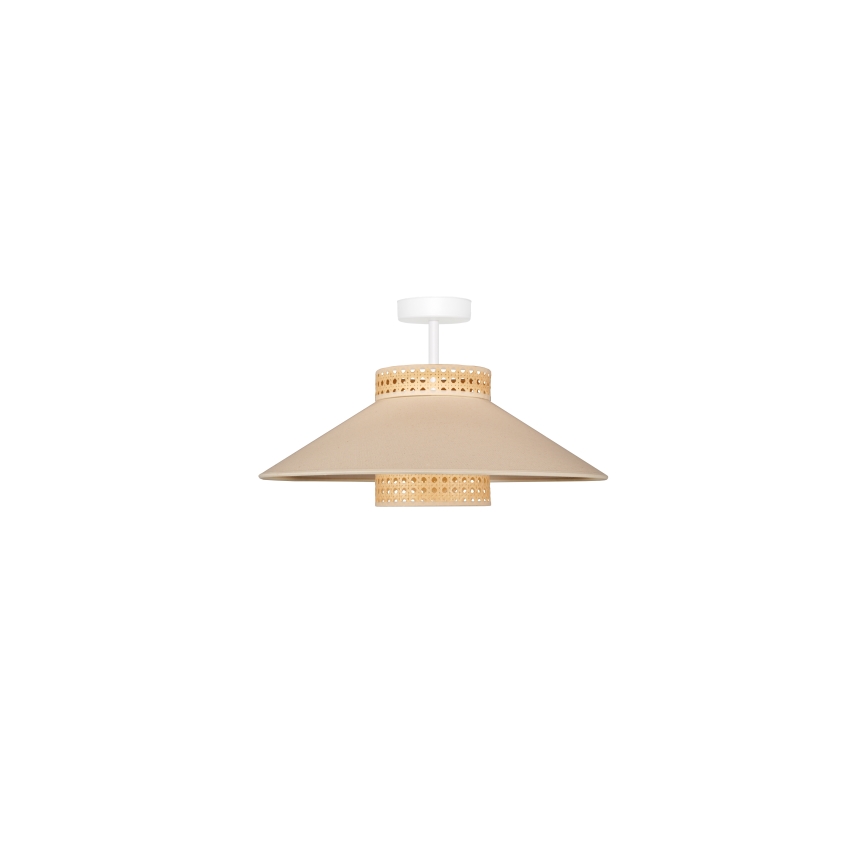 Duolla - Candeeiro integrado RIO RATTAN 1xE27/15W/230V diâmetro 45 cm bege/vime