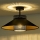 Duolla - Candeeiro integrado RIO RATTAN 1xE27/15W/230V diâmetro 45 cm preto/dourado