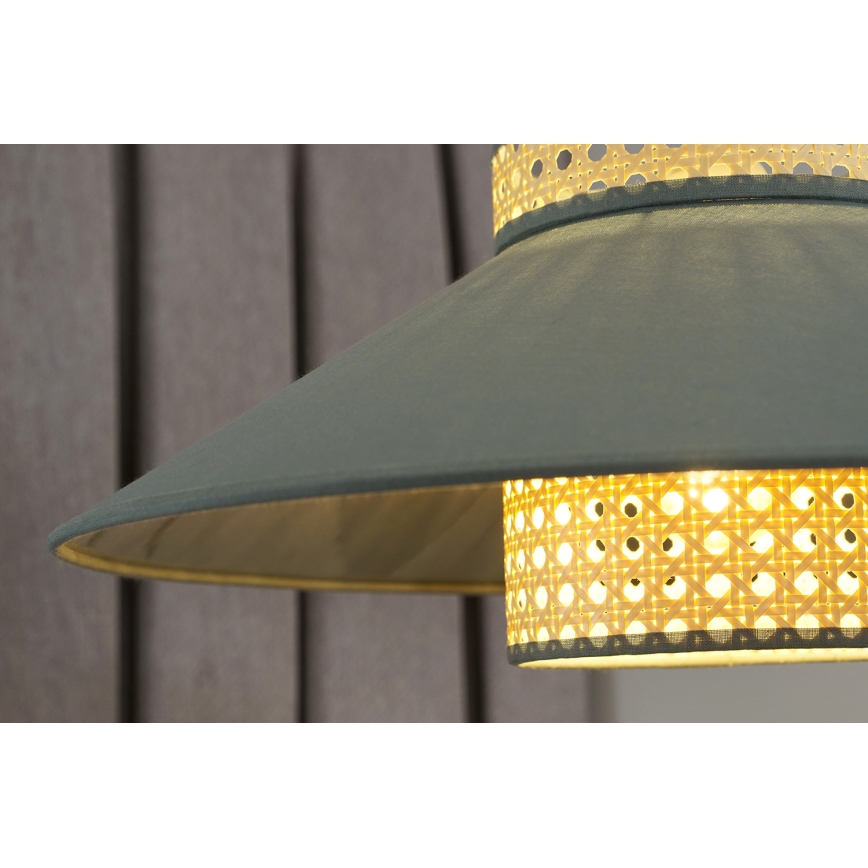 Duolla - Candeeiro integrado RIO RATTAN 1xE27/15W/230V diâmetro 45 cm verde/vime