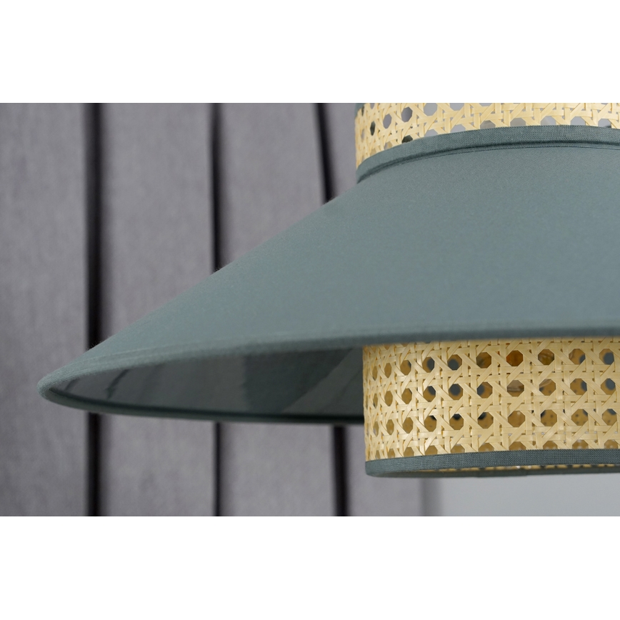 Duolla - Candeeiro integrado RIO RATTAN 1xE27/15W/230V diâmetro 45 cm verde/vime