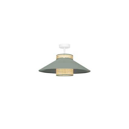Duolla - Candeeiro integrado RIO RATTAN 1xE27/15W/230V diâmetro 45 cm verde/vime
