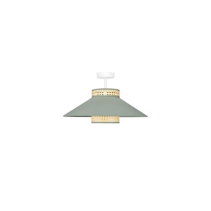 Duolla - Candeeiro integrado RIO RATTAN 1xE27/15W/230V diâmetro 45 cm verde/vime