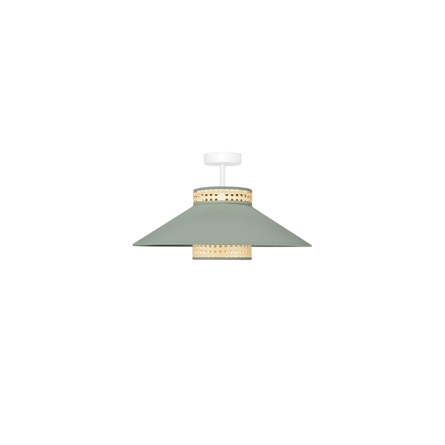 Duolla - Candeeiro integrado RIO RATTAN 1xE27/15W/230V diâmetro 45 cm verde/vime