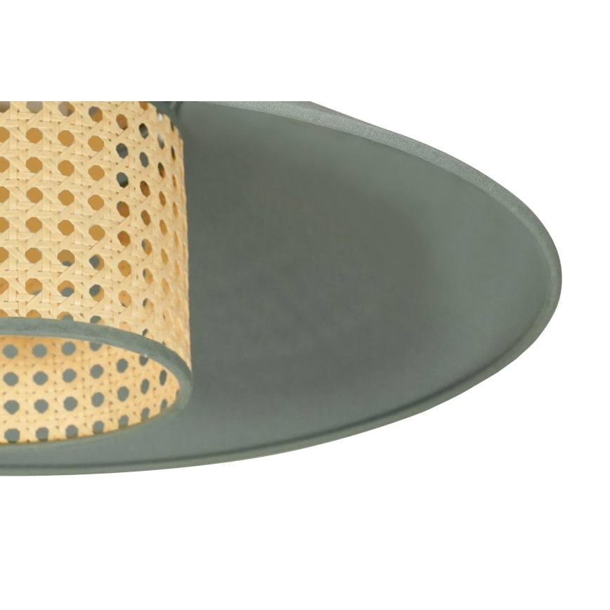 Duolla - Candeeiro integrado RIO RATTAN 1xE27/15W/230V diâmetro 45 cm verde/vime