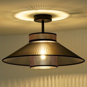 Duolla - Candeeiro integrado RIO SHINY 1xE27/15W/230V diâmetro 45 cm preto/cobre