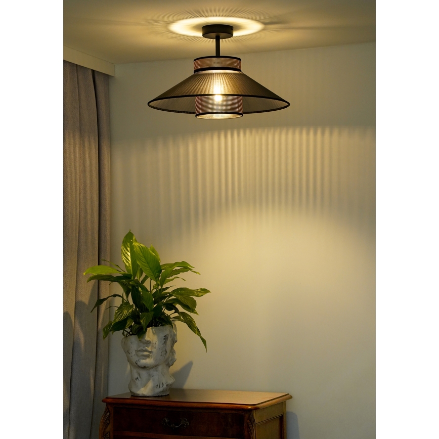 Duolla - Candeeiro integrado RIO SHINY 1xE27/15W/230V diâmetro 45 cm preto/cobre