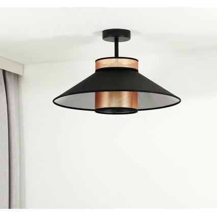 Duolla - Candeeiro integrado RIO SHINY 1xE27/15W/230V diâmetro 45 cm preto/cobre