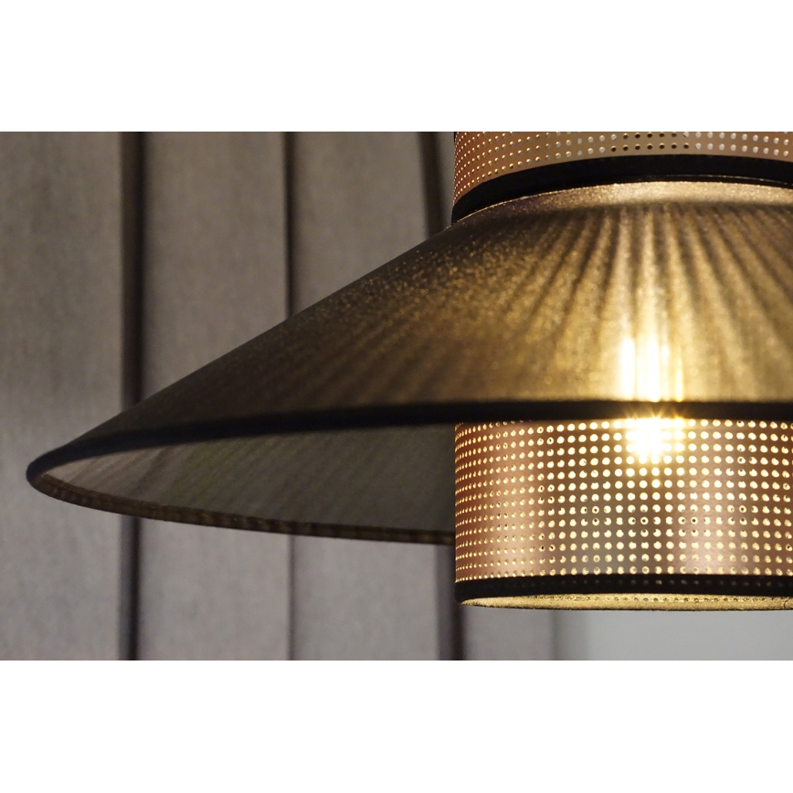 Duolla - Candeeiro integrado RIO SHINY 1xE27/15W/230V diâmetro 45 cm preto/cobre