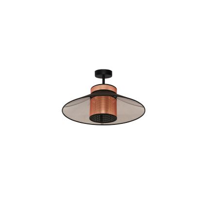 Duolla - Candeeiro integrado RIO SHINY 1xE27/15W/230V diâmetro 45 cm preto/cobre