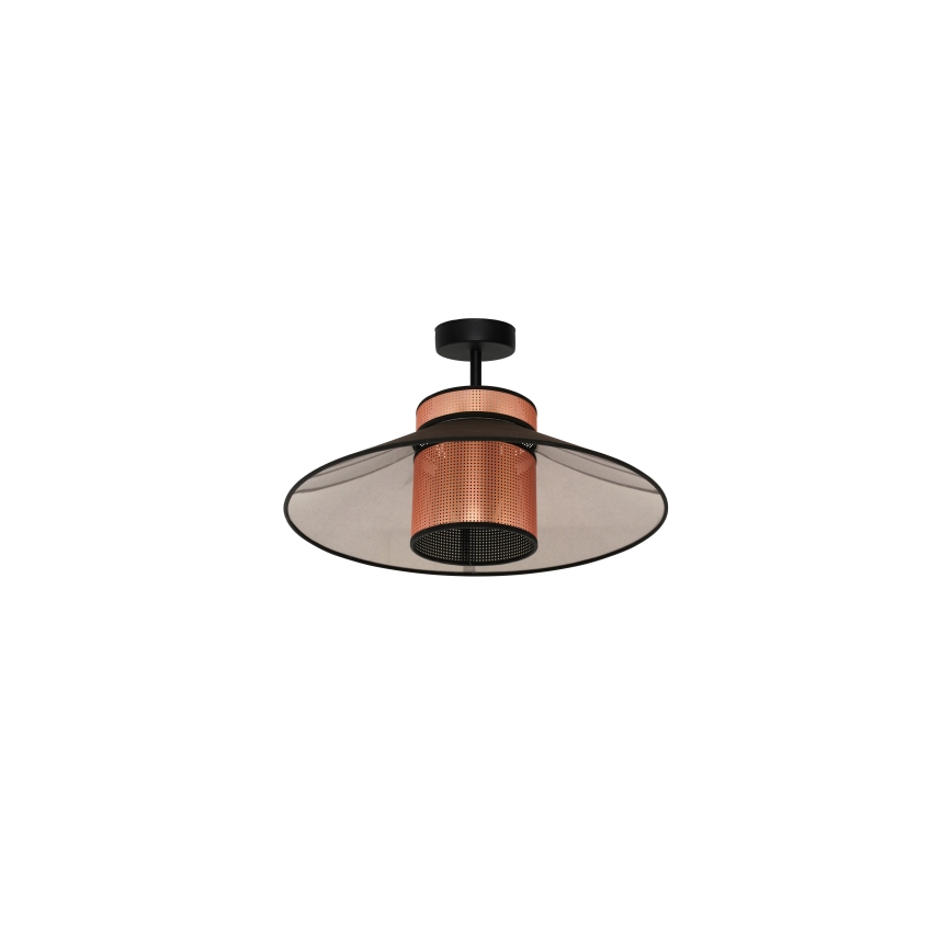 Duolla - Candeeiro integrado RIO SHINY 1xE27/15W/230V diâmetro 45 cm preto/cobre