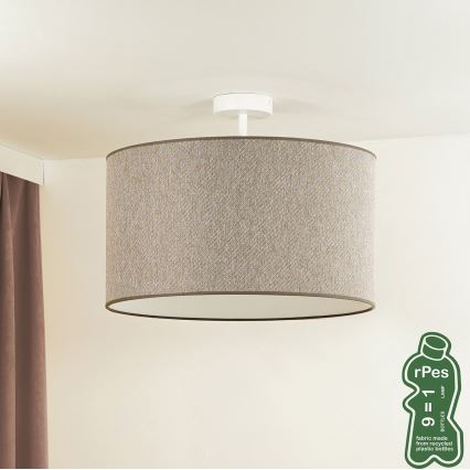 Duolla - Candeeiro integrado ROLLER ECO RECYCLING 1xE27/15W/230V diâmetro 45 cm castanho