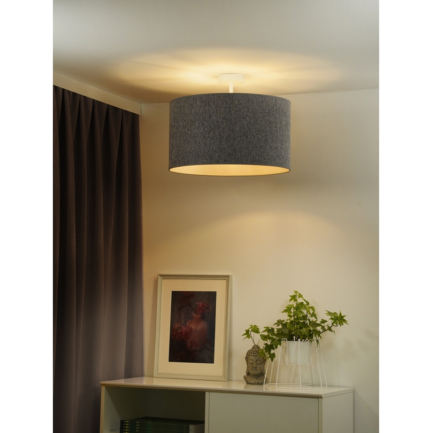 Duolla - Candeeiro integrado ROLLER ECO RECYCLING 1xE27/15W/230V diâmetro 45 cm cinzento