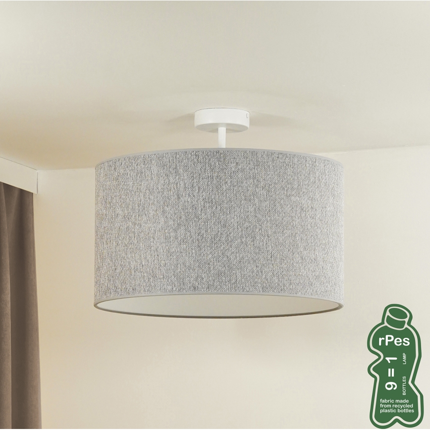 Duolla - Candeeiro integrado ROLLER ECO RECYCLING 1xE27/15W/230V diâmetro 45 cm cinzento