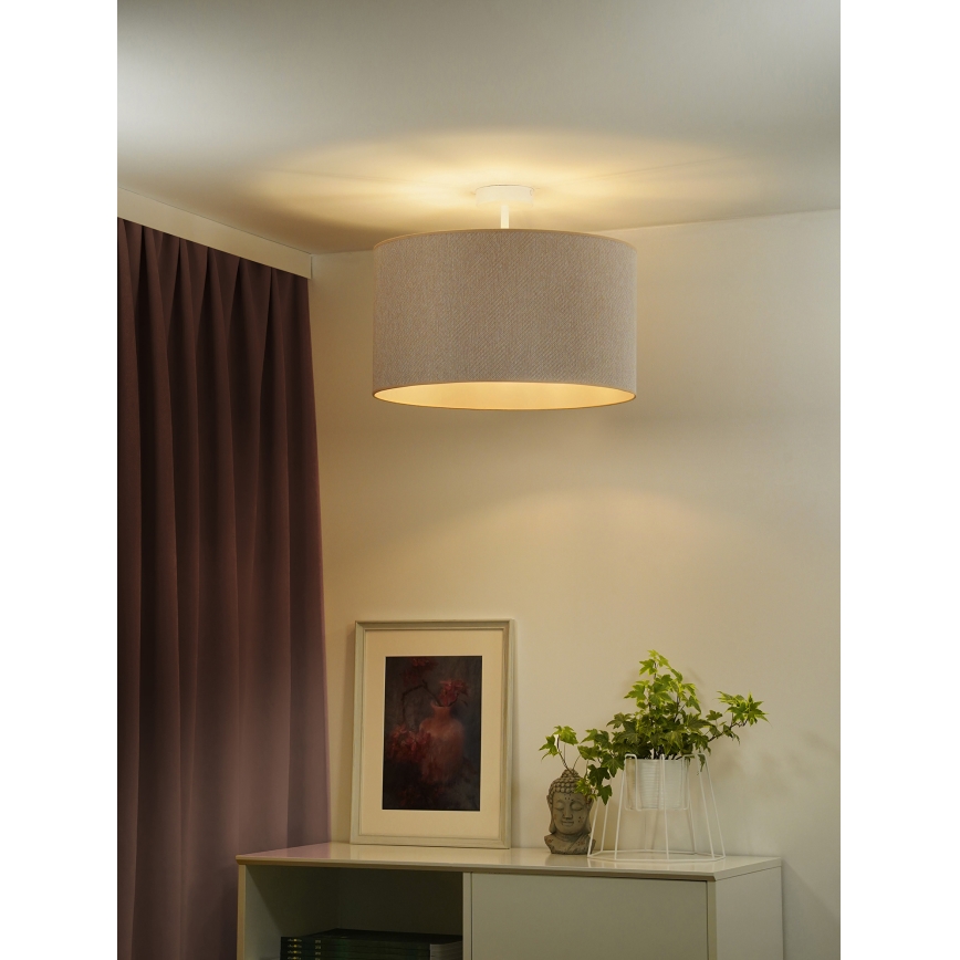 Duolla - Candeeiro integrado ROLLER ECO RECYCLING 1xE27/15W/230V diâmetro 45 cm creme
