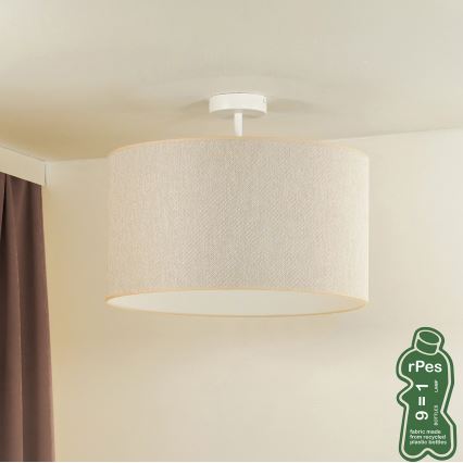 Duolla - Candeeiro integrado ROLLER ECO RECYCLING 1xE27/15W/230V diâmetro 45 cm creme