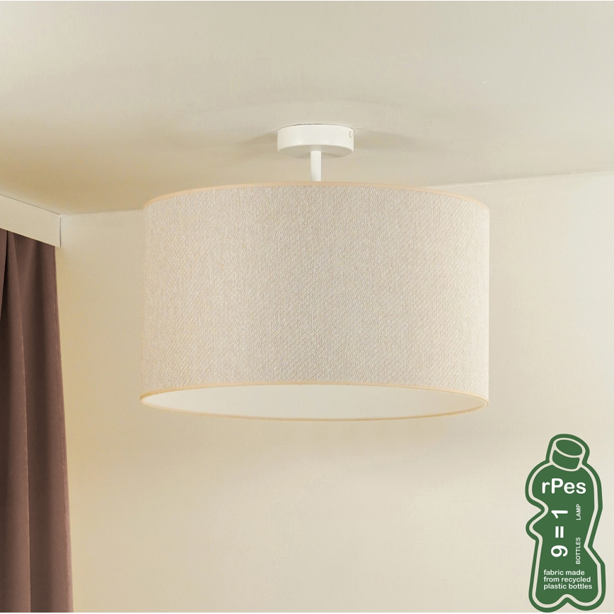 Duolla - Candeeiro integrado ROLLER ECO RECYCLING 1xE27/15W/230V diâmetro 45 cm creme