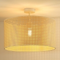 Duolla - Candeeiro integrado ROLLER RATTAN 1xE27/15W/230V diâmetro 45 cm bege