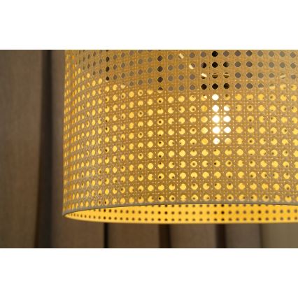Duolla - Candeeiro integrado ROLLER RATTAN 1xE27/15W/230V diâmetro 45 cm bege