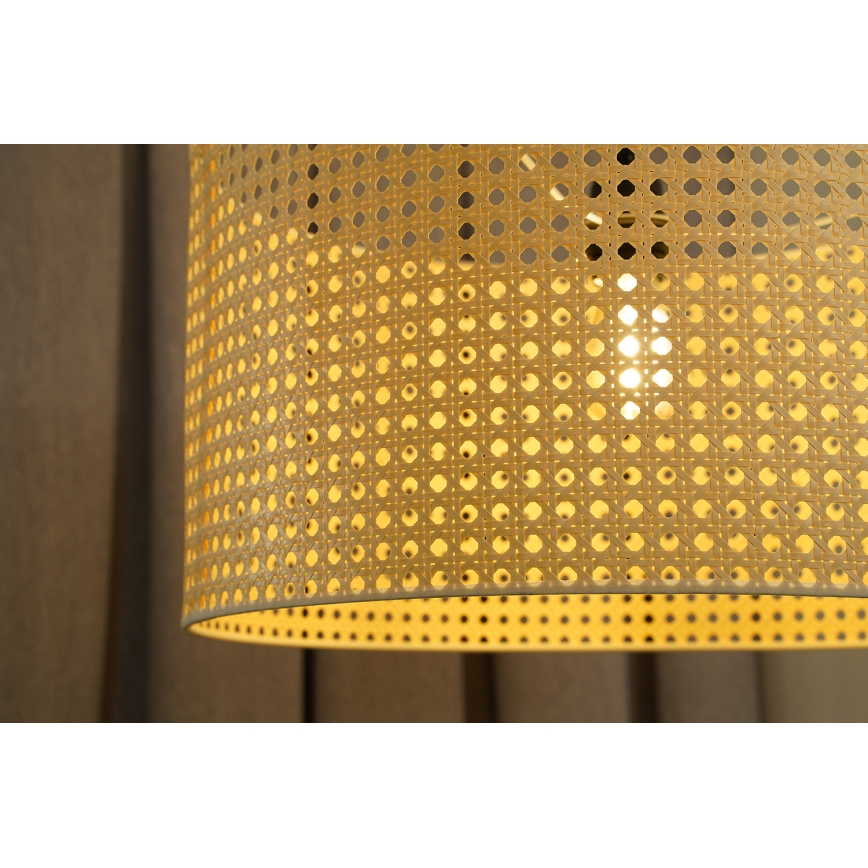 Duolla - Candeeiro integrado ROLLER RATTAN 1xE27/15W/230V diâmetro 45 cm bege