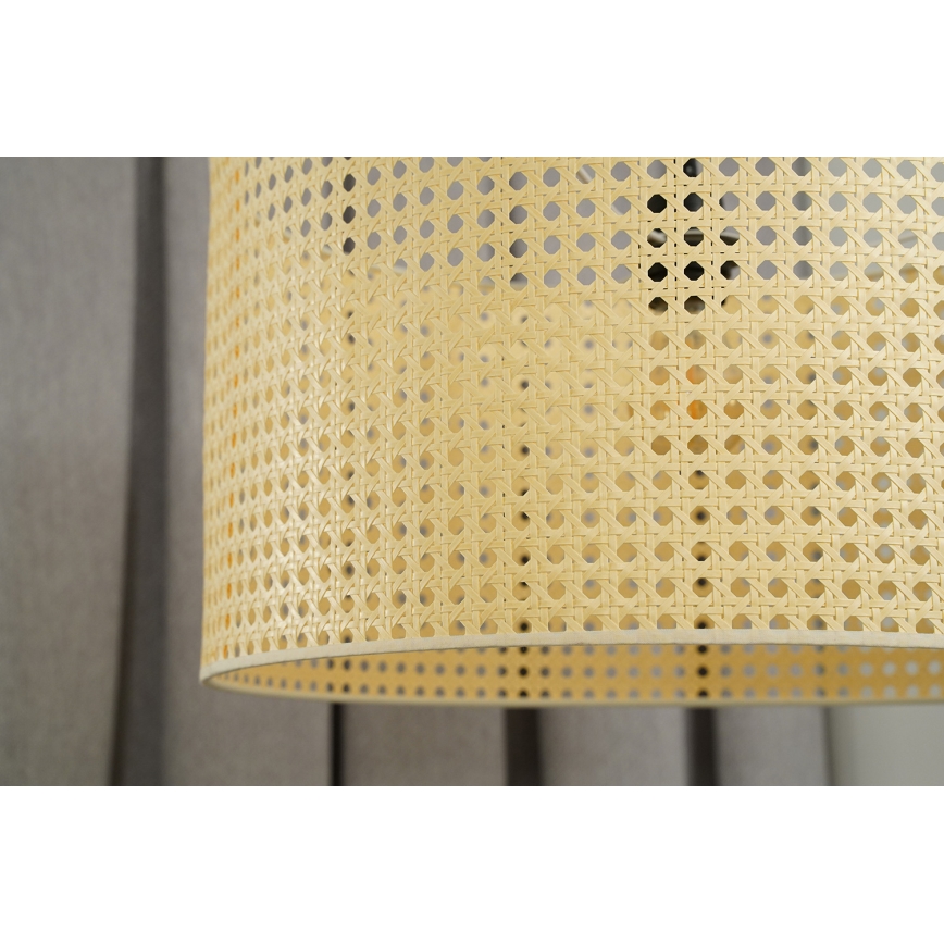 Duolla - Candeeiro integrado ROLLER RATTAN 1xE27/15W/230V diâmetro 45 cm bege