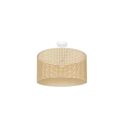 Duolla - Candeeiro integrado ROLLER RATTAN 1xE27/15W/230V diâmetro 45 cm bege