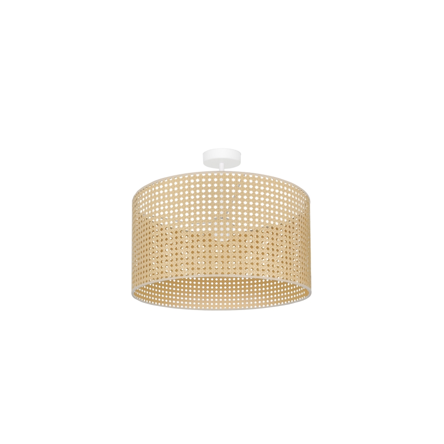 Duolla - Candeeiro integrado ROLLER RATTAN 1xE27/15W/230V diâmetro 45 cm bege