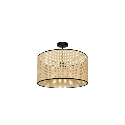 Duolla - Candeeiro integrado ROLLER RATTAN 1xE27/15W/230V diâmetro 45 cm bege/preto