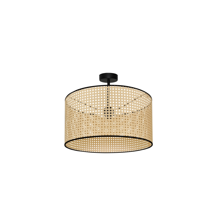 Duolla - Candeeiro integrado ROLLER RATTAN 1xE27/15W/230V diâmetro 45 cm bege/preto
