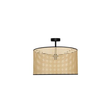 Duolla - Candeeiro integrado ROLLER RATTAN 1xE27/15W/230V diâmetro 45 cm bege/preto