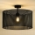 Duolla - Candeeiro integrado ROLLER RATTAN 1xE27/15W/230V diâmetro 45 cm preto