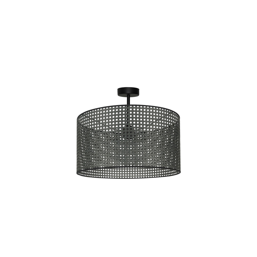 Duolla - Candeeiro integrado ROLLER RATTAN 1xE27/15W/230V diâmetro 45 cm preto