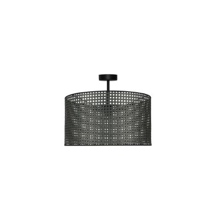 Duolla - Candeeiro integrado ROLLER RATTAN 1xE27/15W/230V diâmetro 45 cm preto