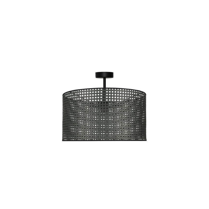 Duolla - Candeeiro integrado ROLLER RATTAN 1xE27/15W/230V diâmetro 45 cm preto