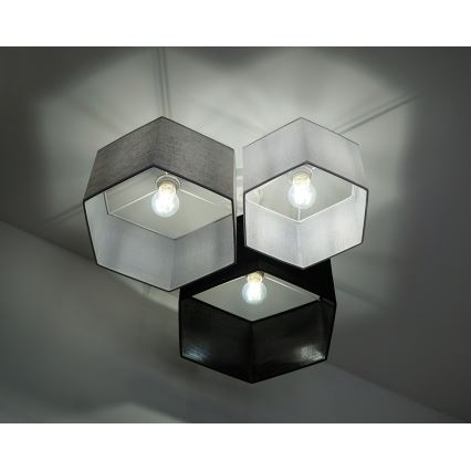 Duolla - Candeeiro integrado ROLLER TRIO HEX 3xE27/15W/230V preto/cinzento/branco