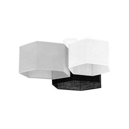 Duolla - Candeeiro integrado ROLLER TRIO HEX 3xE27/15W/230V preto/cinzento/branco