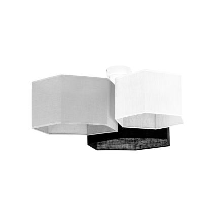 Duolla - Candeeiro integrado ROLLER TRIO HEX 3xE27/15W/230V preto/cinzento/branco