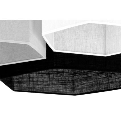 Duolla - Candeeiro integrado ROLLER TRIO HEX 3xE27/15W/230V preto/cinzento/branco