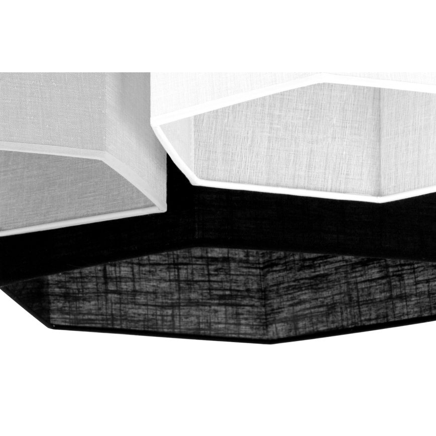 Duolla - Candeeiro integrado ROLLER TRIO HEX 3xE27/15W/230V preto/cinzento/branco