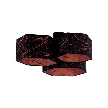 Duolla - Candeeiro integrado ROLLER TRIO HEX 3xE27/15W/230V preto/cobre