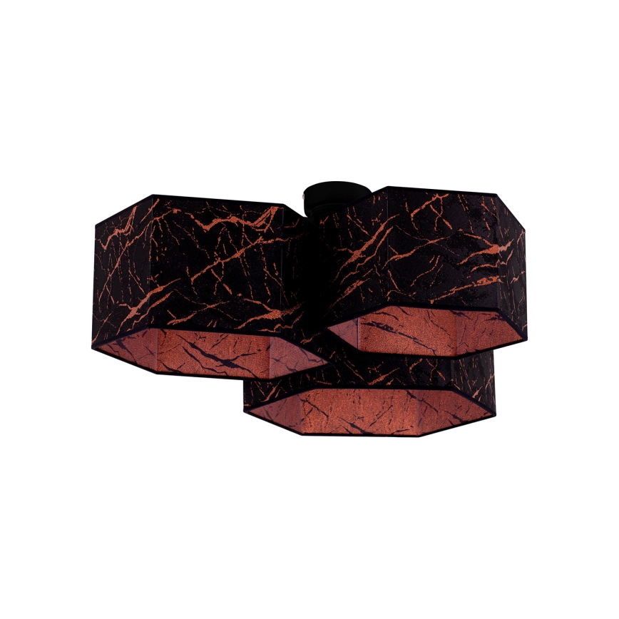 Duolla - Candeeiro integrado ROLLER TRIO HEX 3xE27/15W/230V preto/cobre