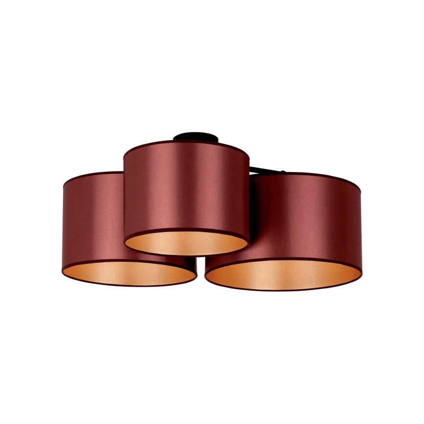 Duolla - Candeeiro integrado ROLLER TRIO SHINY 3xE27/15W/230V cobre/dourada