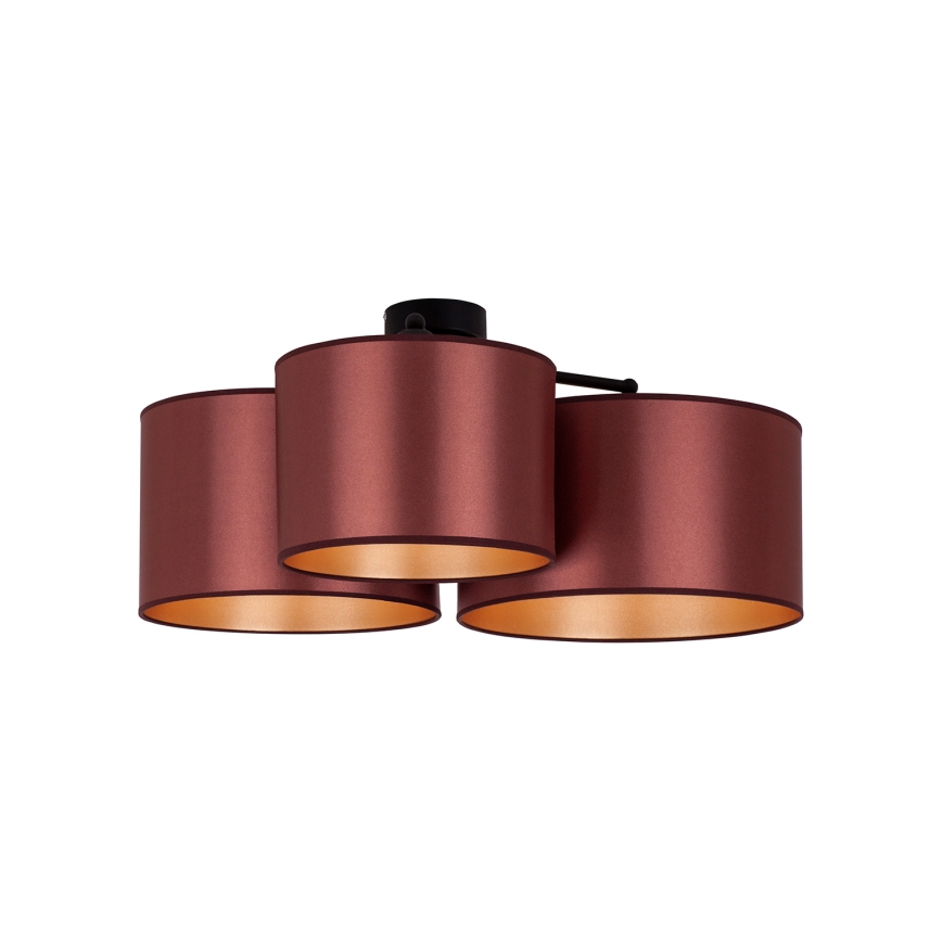 Duolla - Candeeiro integrado ROLLER TRIO SHINY 3xE27/15W/230V cobre/dourada