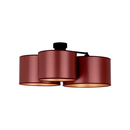 Duolla - Candeeiro integrado ROLLER TRIO SHINY 3xE27/15W/230V cobre/dourada