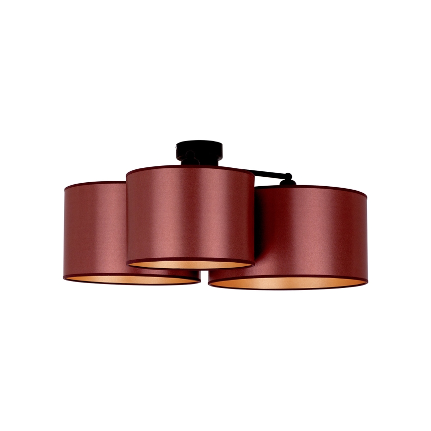 Duolla - Candeeiro integrado ROLLER TRIO SHINY 3xE27/15W/230V cobre/dourada