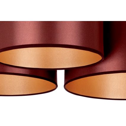 Duolla - Candeeiro integrado ROLLER TRIO SHINY 3xE27/15W/230V cobre/dourada