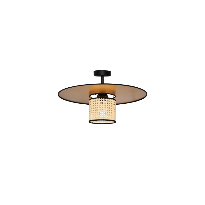 Duolla - Candeeiro integrado TOKYO RATTAN 1xE27/15W/230V diâmetro 50 cm dourado/vime