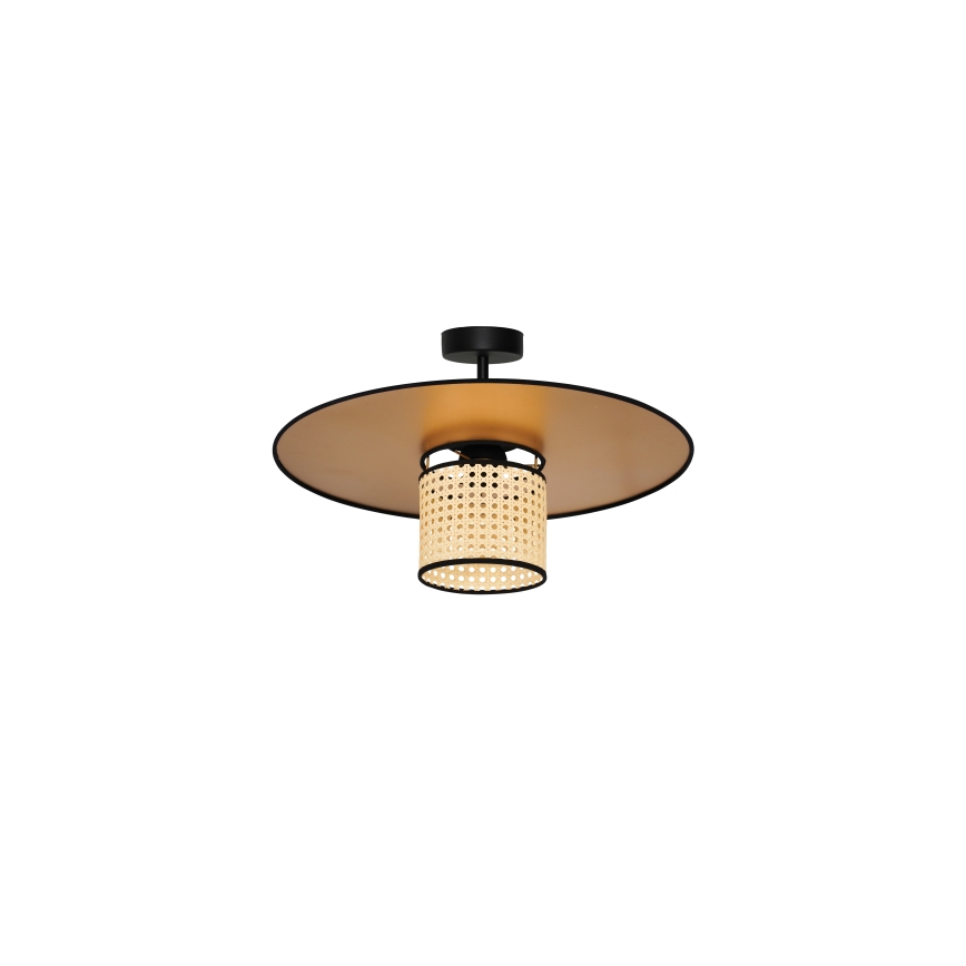 Duolla - Candeeiro integrado TOKYO RATTAN 1xE27/15W/230V diâmetro 50 cm dourado/vime